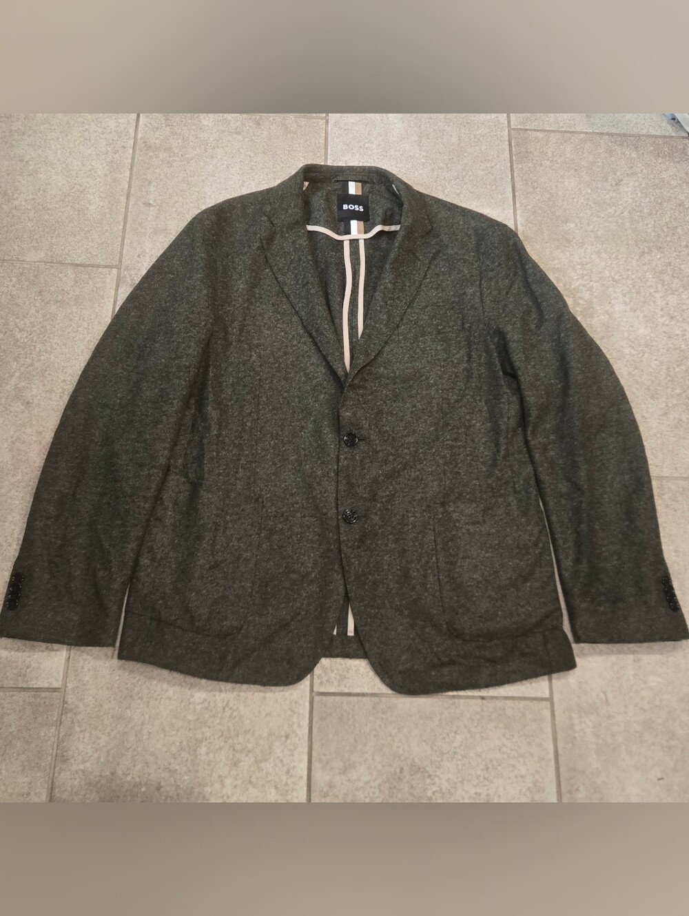 BOSS Hugo Boss C-Hanry-J-233 Sport Coat 42R Green Italian Jersey Knit Blazer